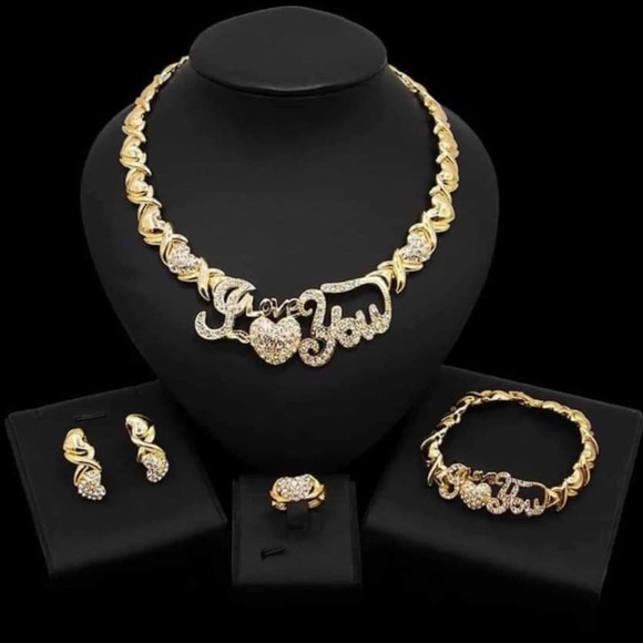 COPY - GOLD XOXO I LOVE YOU NECKLACE SET - Picture 1 of 2